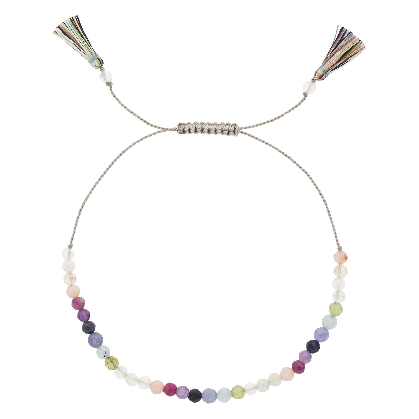 MIXED Birthstone: Women's Delicate Faceted Mini Tassel Bracelet