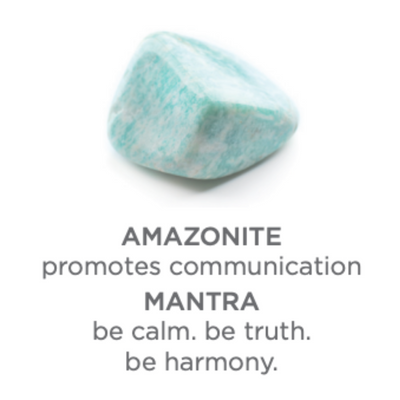 CALMING: Gemstone Gift Set: Amazonite + Blackwood Namaste Mala with Gemstone