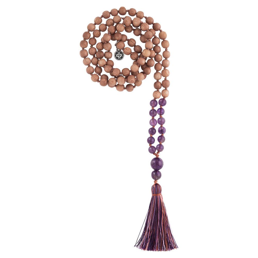 108 hand knotted sold mala beads Amethyst