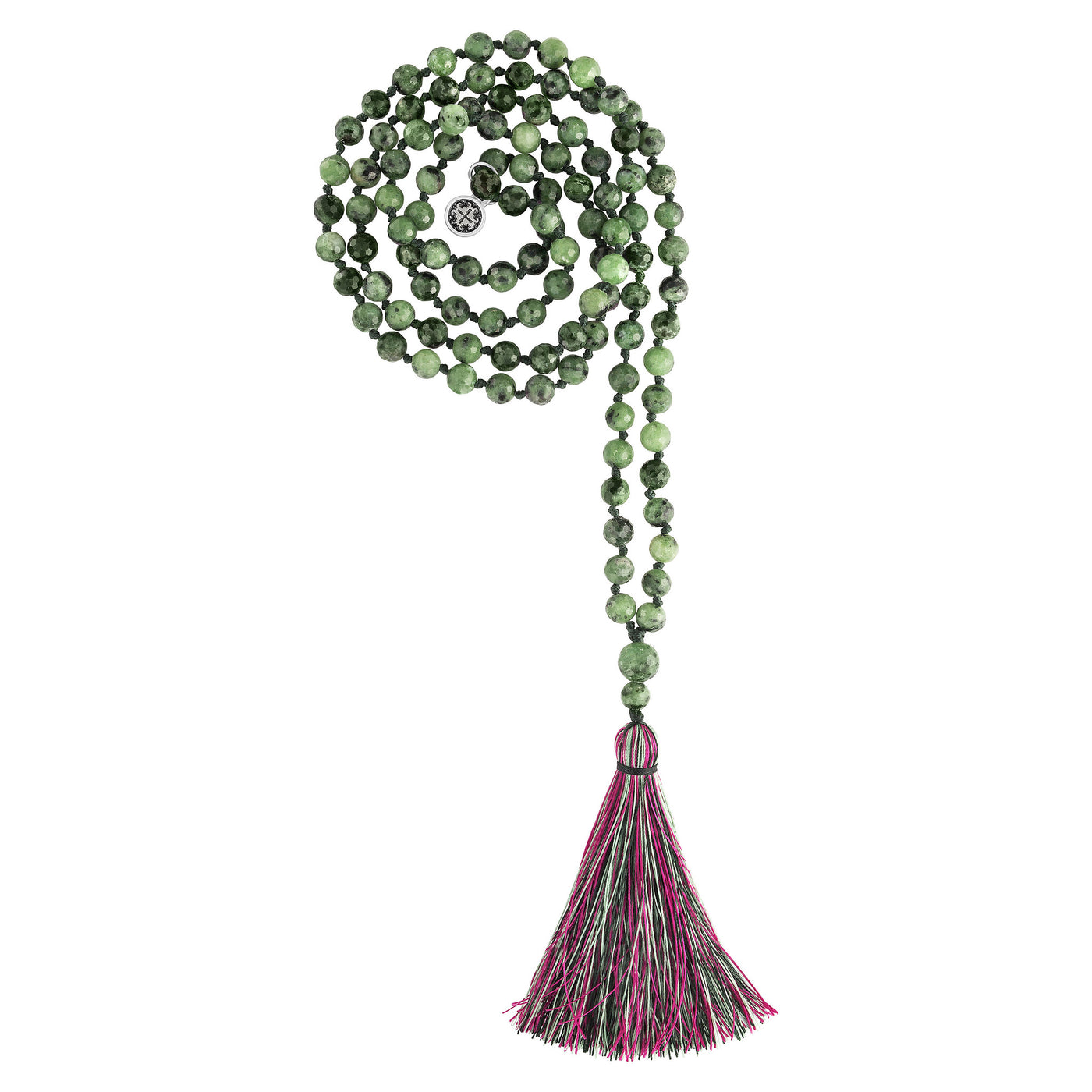 INDIVIDUALITY: Ruby Zoisite Faceted 108 Bead Hand-Knotted Mala