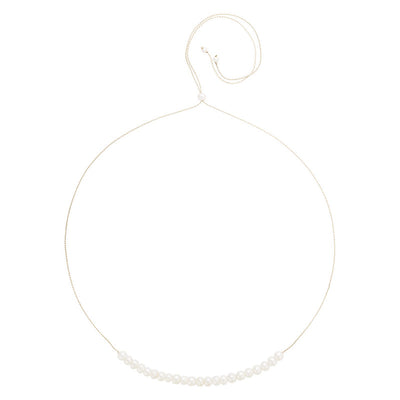 Pearl Bar Adjustable Necklace White