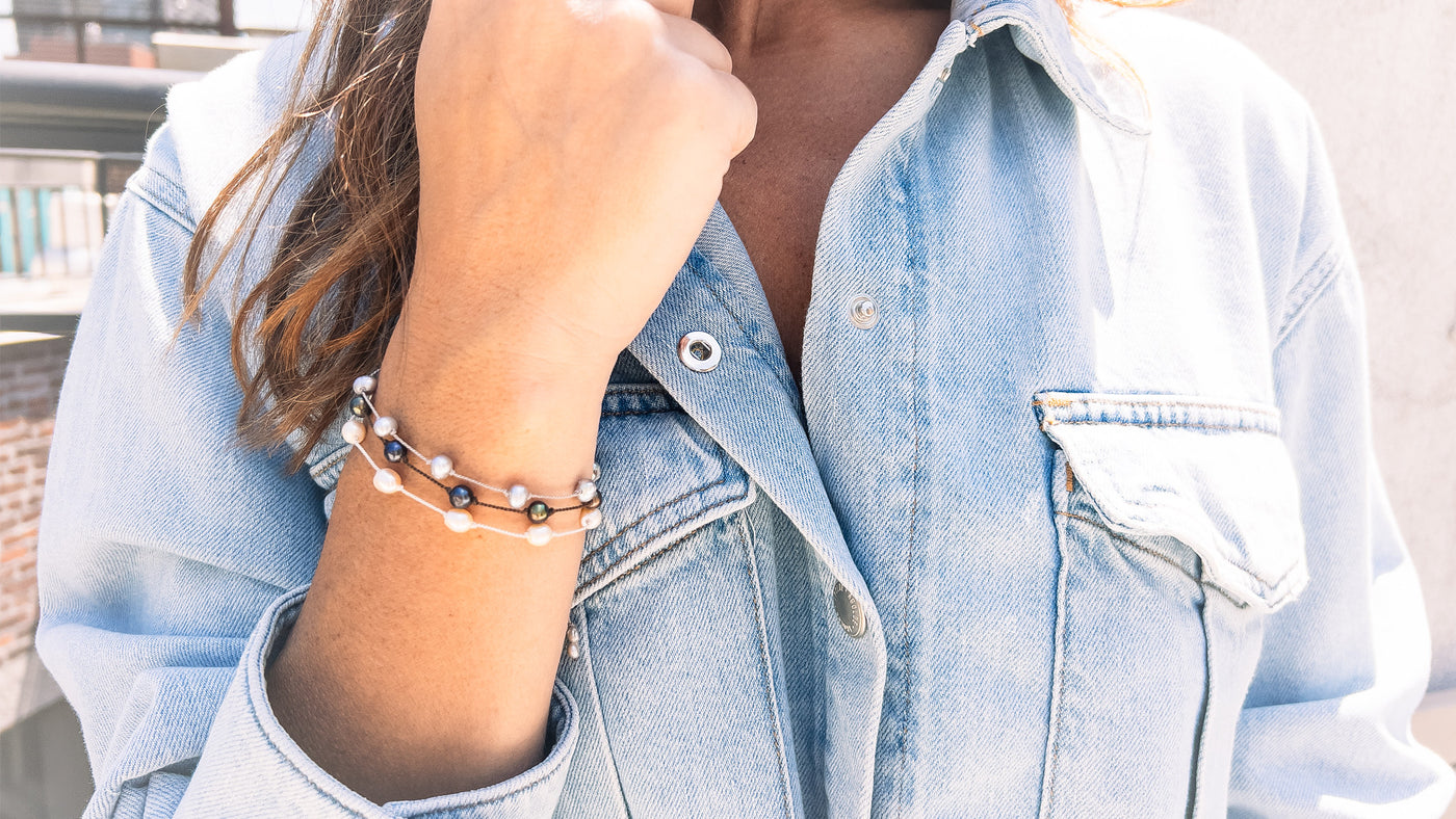 Pearl Satellite Bracelet White