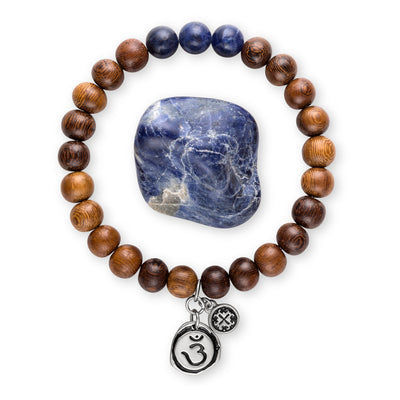 INTUITION: Gemstone Gift Set: Triple Happiness Sodalite Charm Bracelet with Gemstone