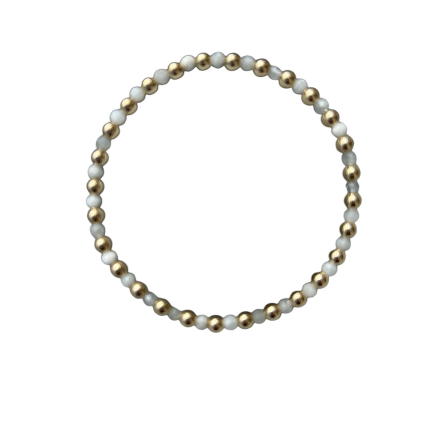 JUNE: Moonstone Birthstone Bliss + 14k Gold Filled Beaded Stretch Bracelet (3-4mm)