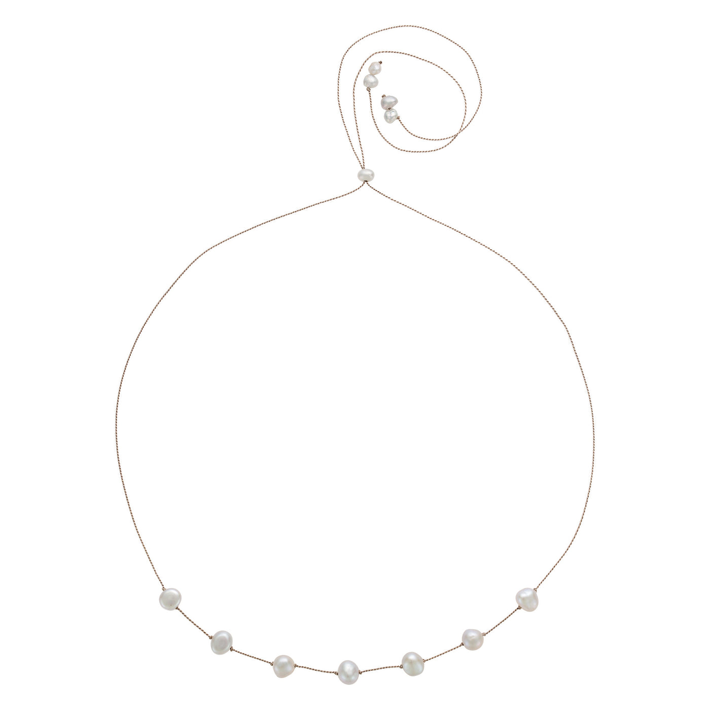 Pearl Satellite Adjustable Necklace Gray