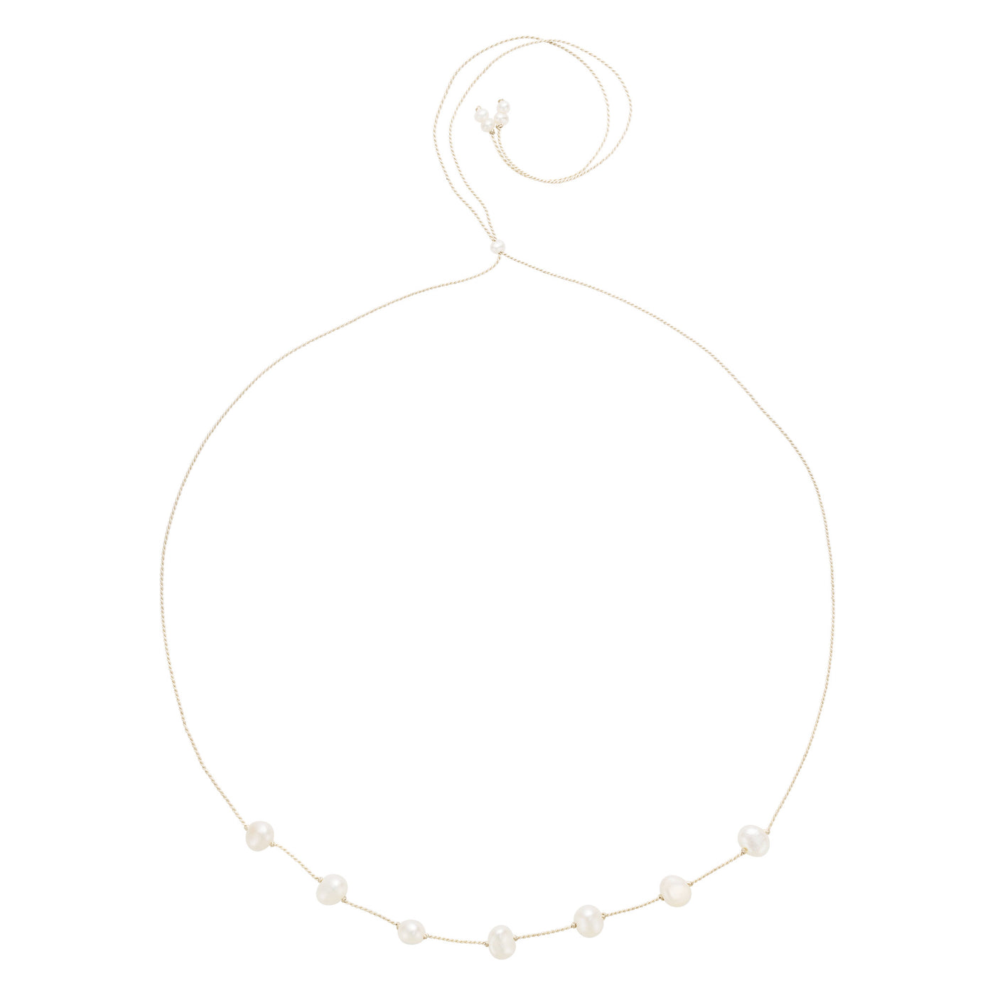 Pearl Satellite Adjustable Necklace White