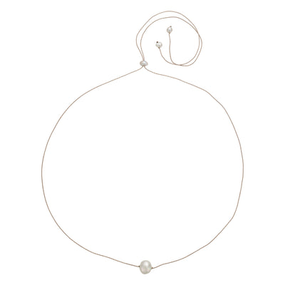 Floating Pearl Adjustable Necklace Gray