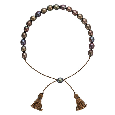 Pearl Adjustable Bracelet with Tassels Peacock