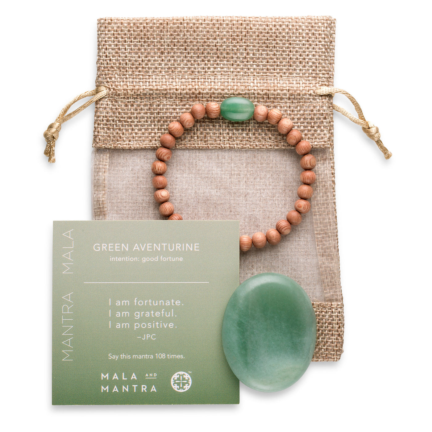 GOODLUCK: Green Aventurine Calming Stone Bracelet Gift Set