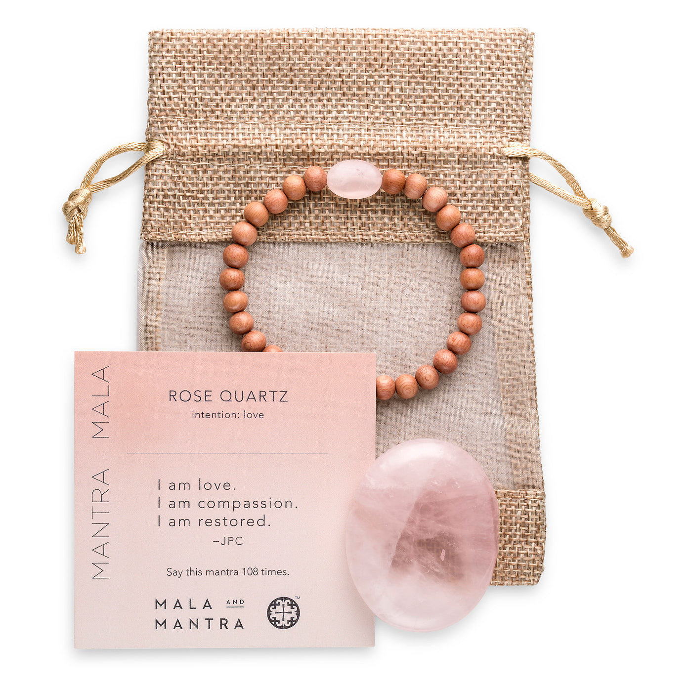 LOVE: Rose Quartz Calming Stone Bracelet Gift Set