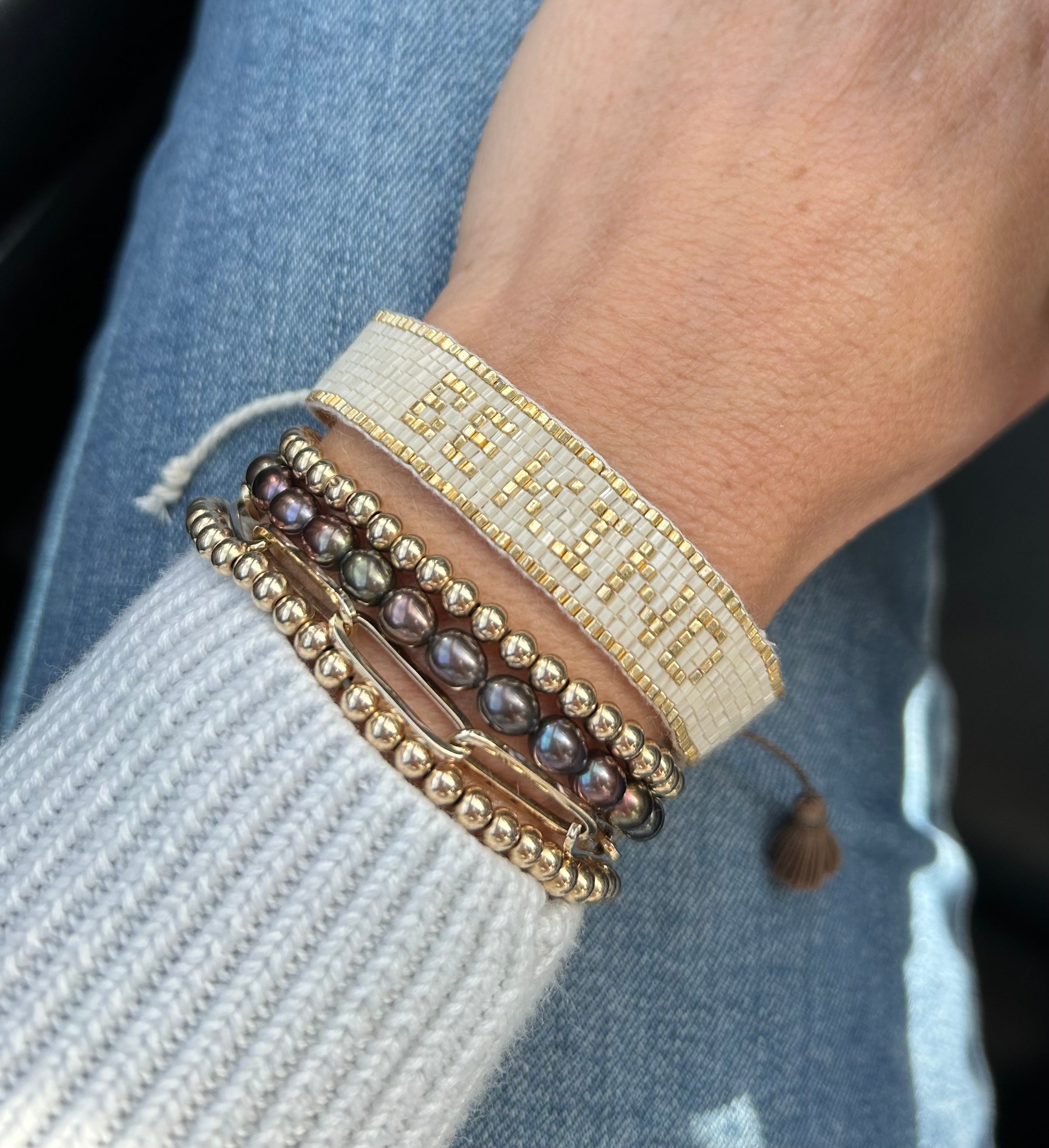 BE STRONG Miyuki Mantra Bracelets - Mala and Mantra