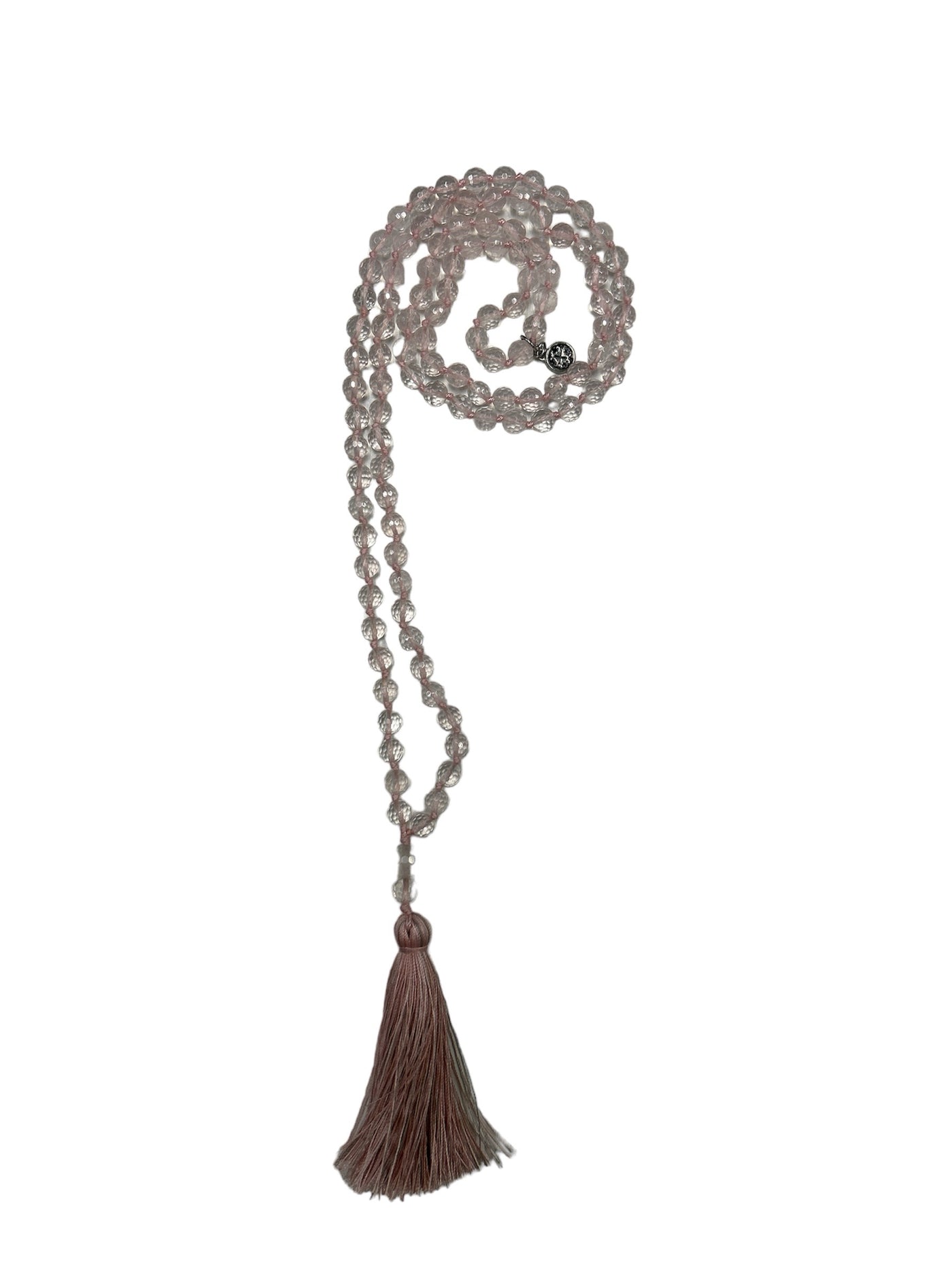 LOVE: Rose Quartz Faceted 108 Bead Hand-Knotted Adjustable Wrap Mala