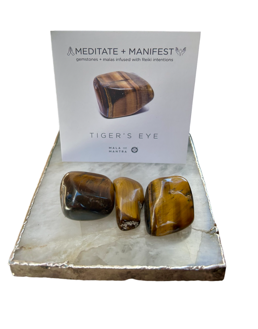 COURAGE:  Tiger's Eye Triple Happiness Gemstone Gift Set