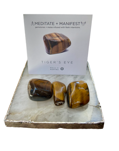 COURAGE:  Tiger's Eye Triple Happiness Gemstone Gift Set