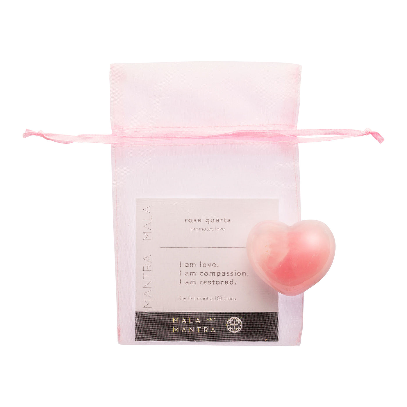 BE LOVE: Rose Quartz Puffy Heart Stones Gift Set