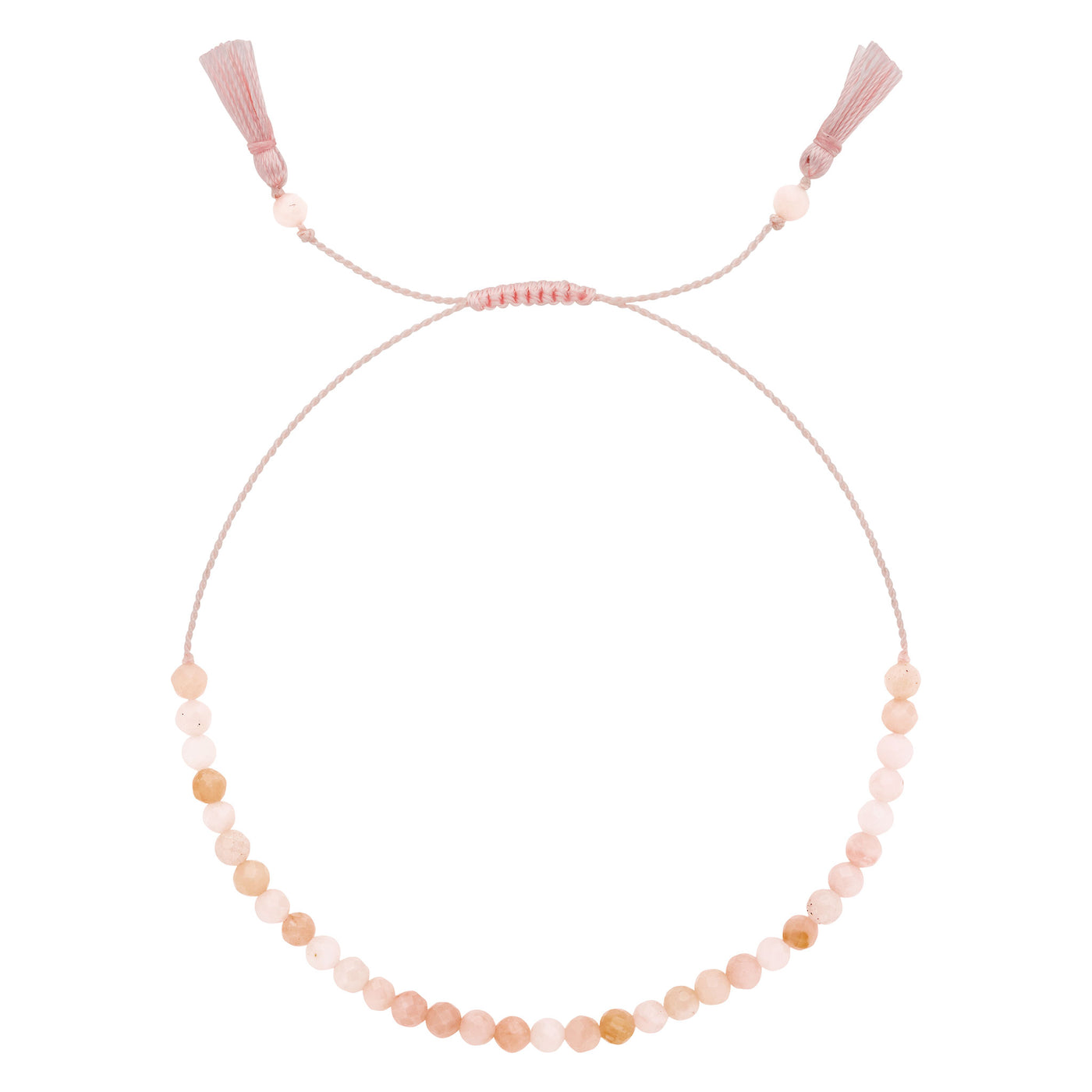 OCTOBER Birthstone: Pink Opal Women's Delicate Faceted Mini Tassel Bracelet