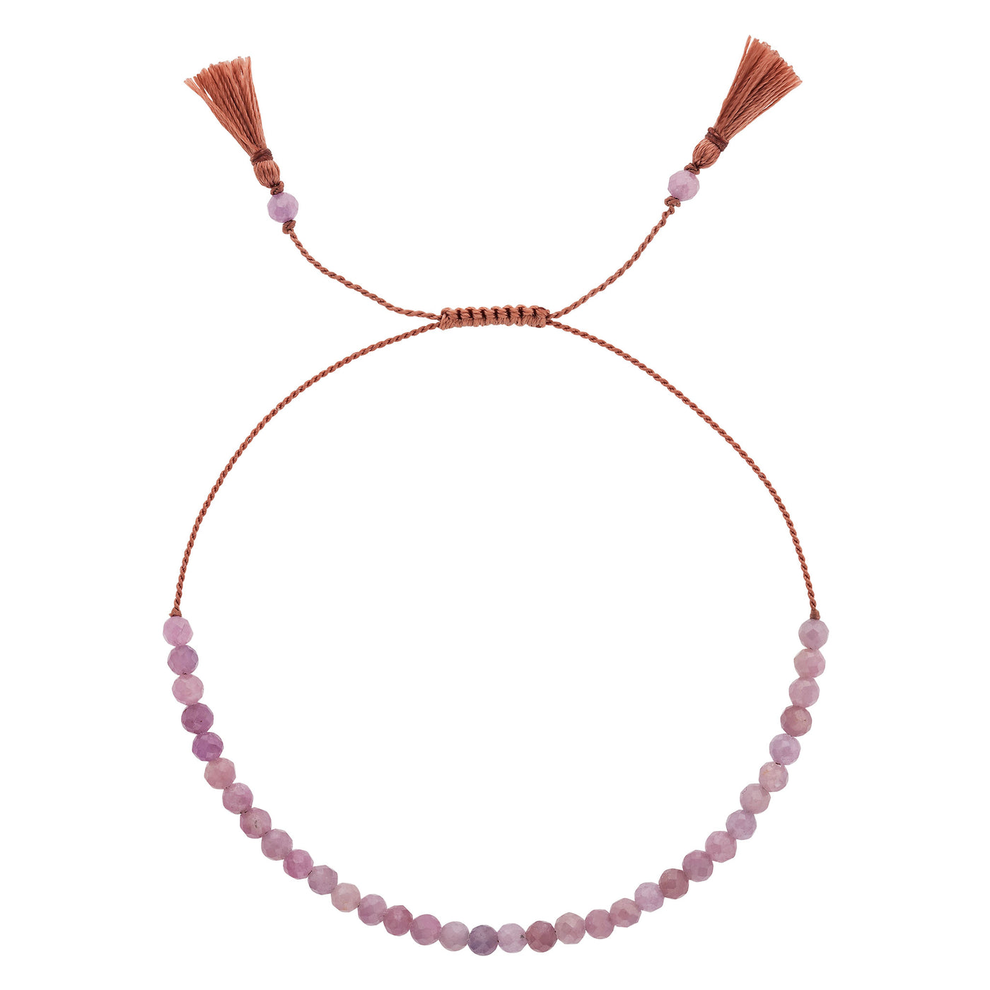 JULY Birthstone: Rubine Women's Delicate Faceted Mini Tassel Bracelet