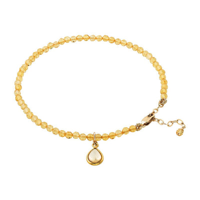 Citrine (November) Women's Delicate Faceted Birthstone Bracelet - malaandmantra
