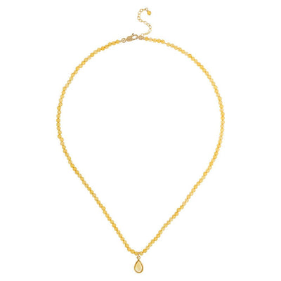 Citrine (November) Women’s Delicate 16” Faceted Birthstone Necklace - malaandmantra