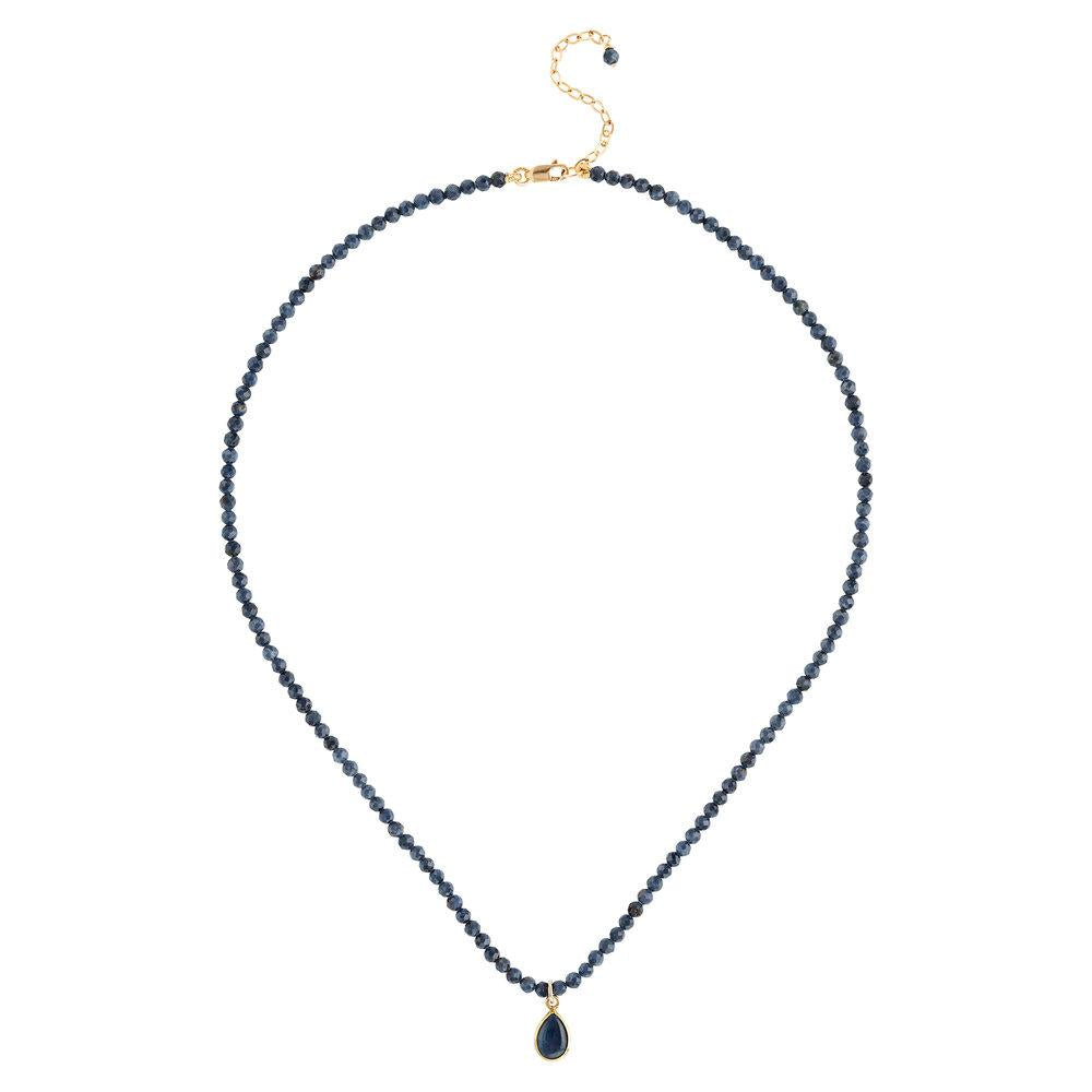 Sapphire (September) Women’s Delicate 16” Faceted Birthstone Necklace - malaandmantra