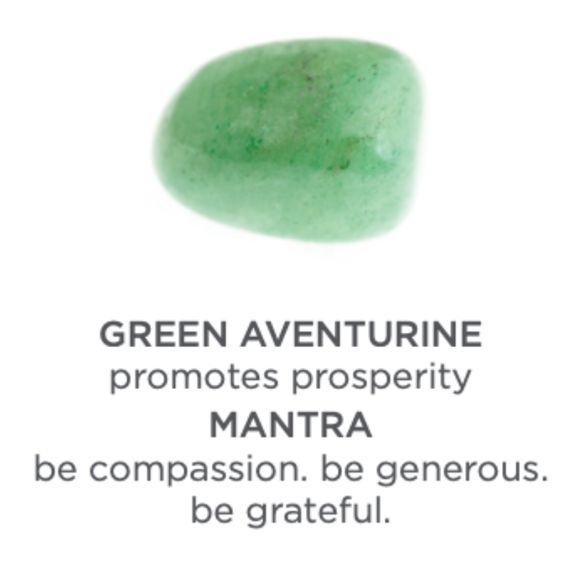 GOOD LUCK: Gemstone Gift Set: Green Aventurine + Robles wood Namaste Mala with Gemstone