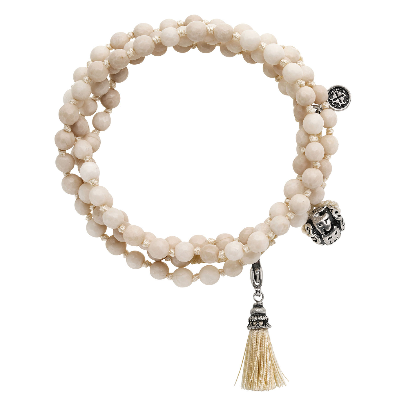 GROWTH: Riverstone Faceted 108 Bead Adjustable Wrap Mala