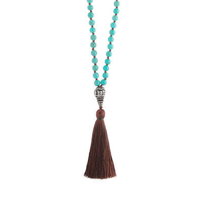 Howlite Turquoise Mala Necklace - malaandmantra