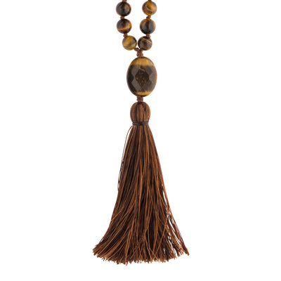 COURAGE: Tiger's Eye Calming Stone 108 Bead Hand-knotted Mala Necklace (6mm)