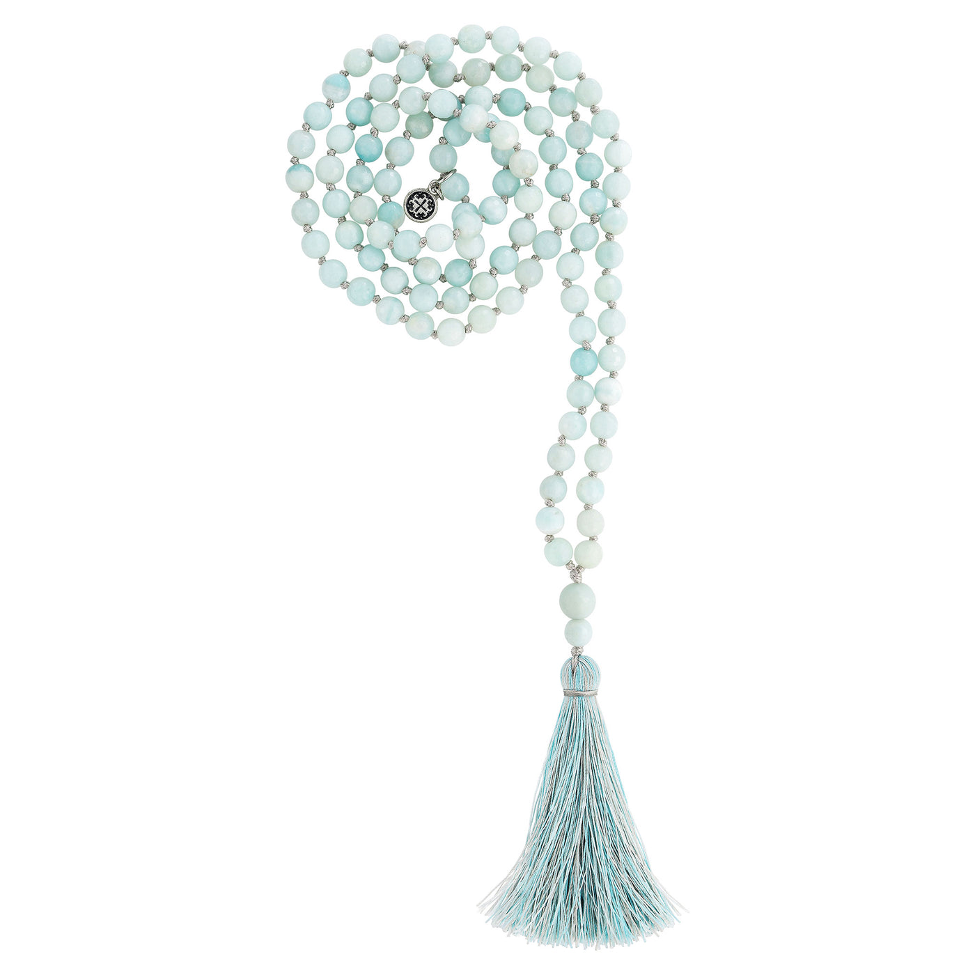 COMMUNICATION: Amazonite Faceted 108 bead Hand-knotted Mala 6mm
