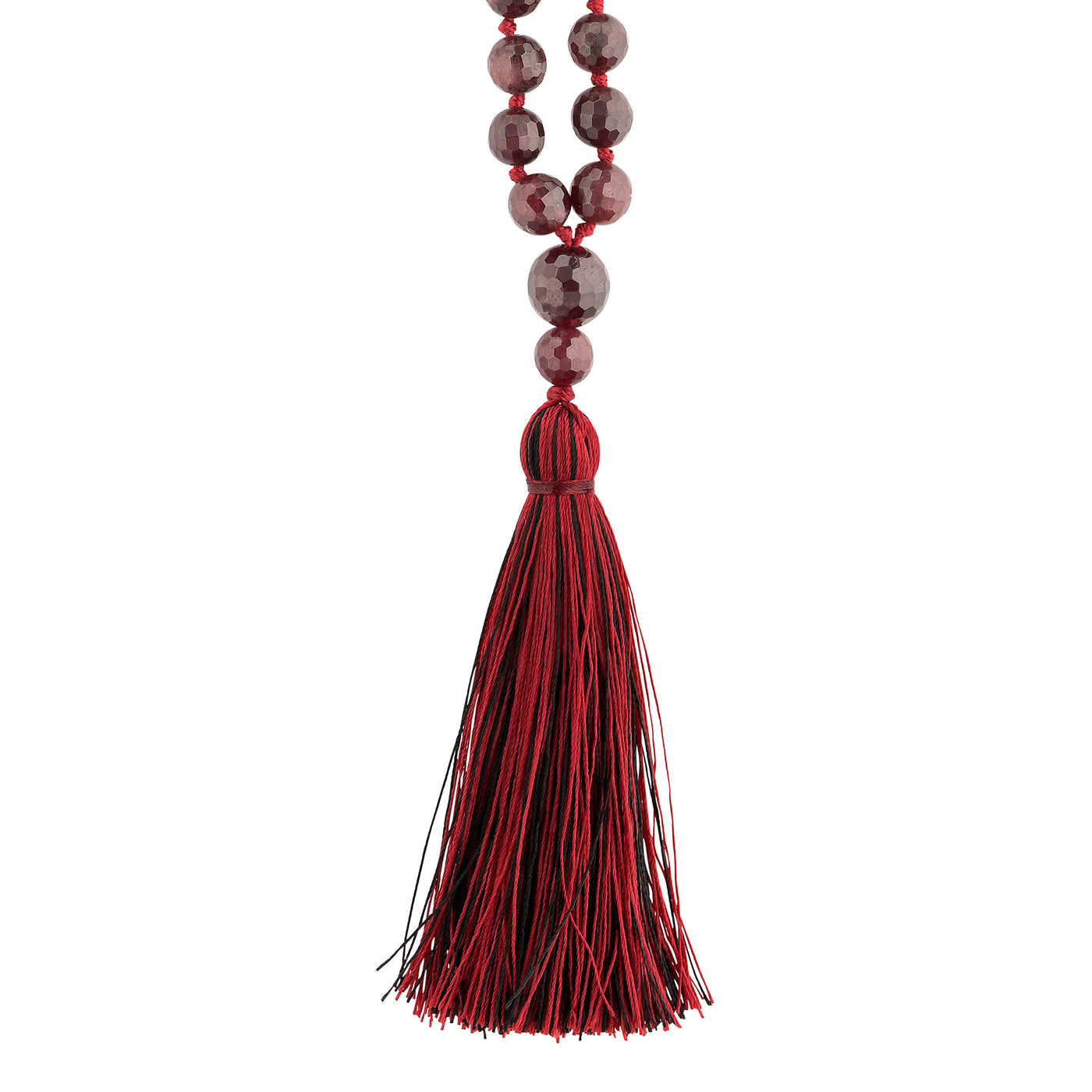 PASSION: Garnet Faceted 108 bead Hand-knotted Mala