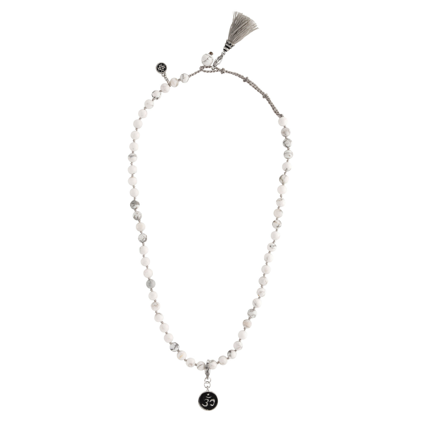 PATIENCE: White Howlite Men's-Unisex 54 bead mala necklace