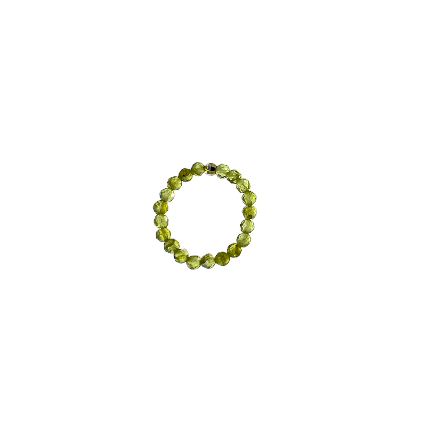 AUGUST Birthstone: Peridot Women's Delicate Faceted Stretch Ring