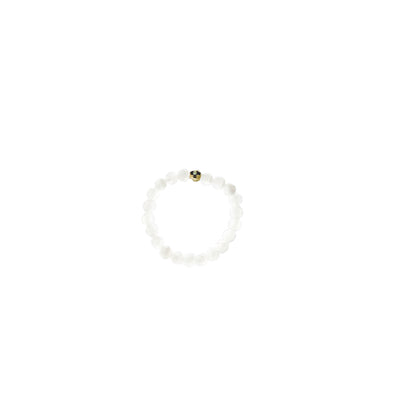 JUNE Birthstone: Moonstone Women's Delicate Faceted Stretch Ring