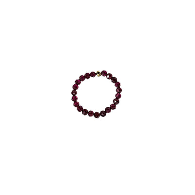 JANUARY Birthstone: Garnet Women's Delicate Faceted Stretch Ring