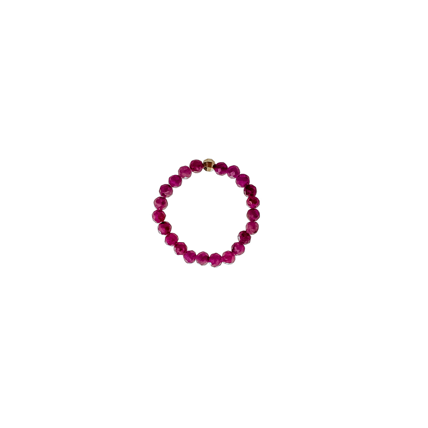 JULY Birthstone: Rubine Women's Delicate Faceted Stretch Ring