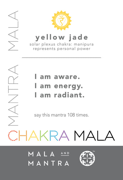 SOLAR PLEXUS CHAKRA: Yellow Jade Women's Mala Bracelet with Manipura Charm