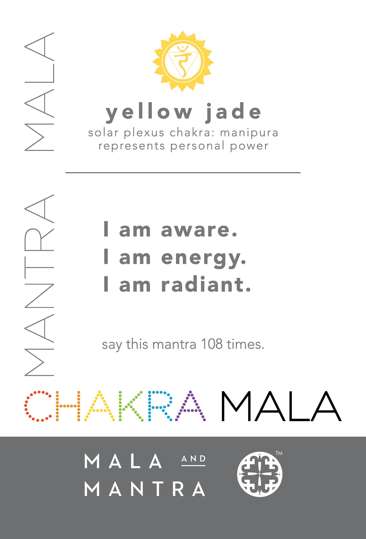 SOLAR PLEXUS CHAKRA: Yellow Jade Unisex Stretch Bracelet with Detachable Chakra Charm